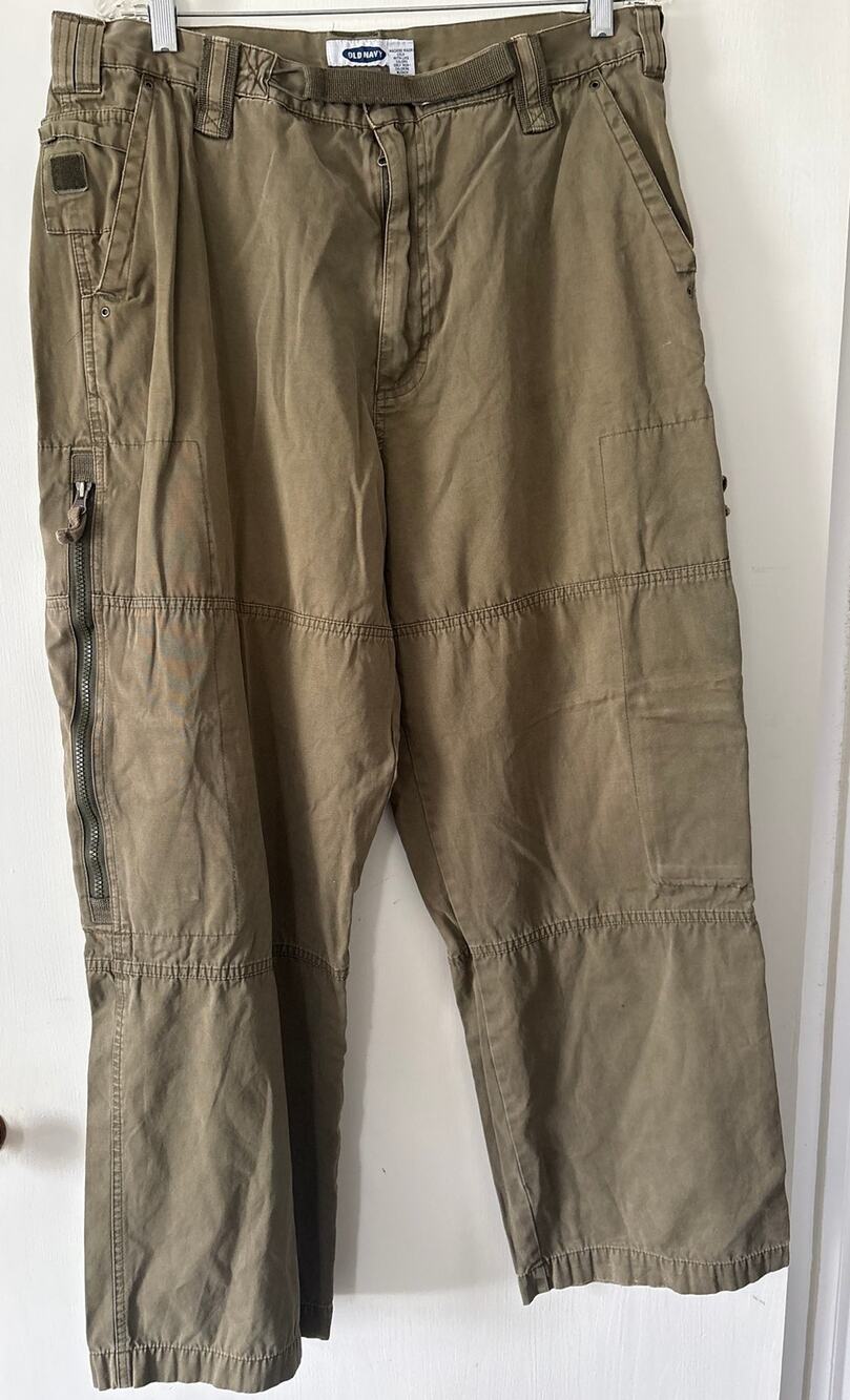 Old Navy Vintage Y2K Brown Double Cargo Pocket Utility Pants Size 36 x 32